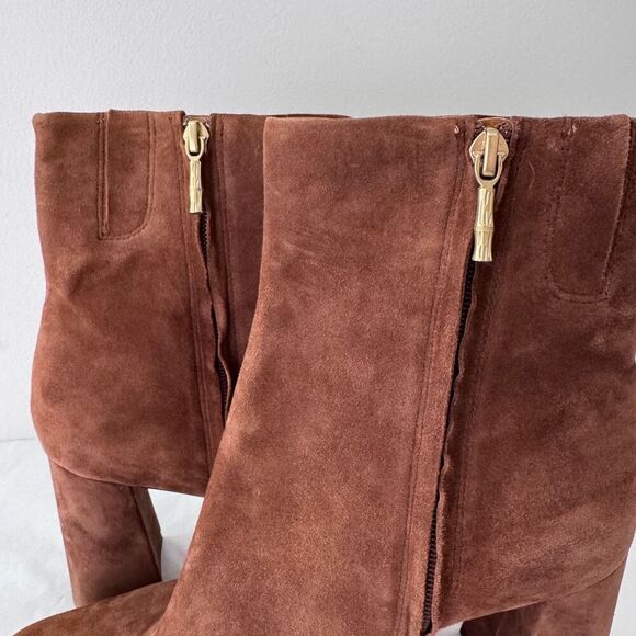 J. McLaughlin Evie Suede Booties in Cocoa 9.5 - Picture 4 of 11